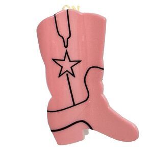 Pink Cowboy Boot Hair Clip Comb Cowgirl Country Western Lone Star Madison Tyler